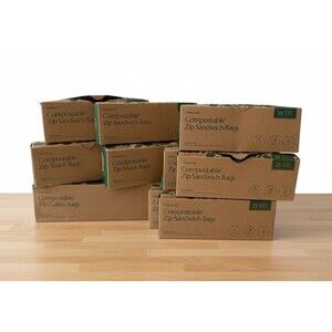 300 Cleanomic Compostable Zip Food Grade Bags 100 Snack 25 Gallon 175 Snack